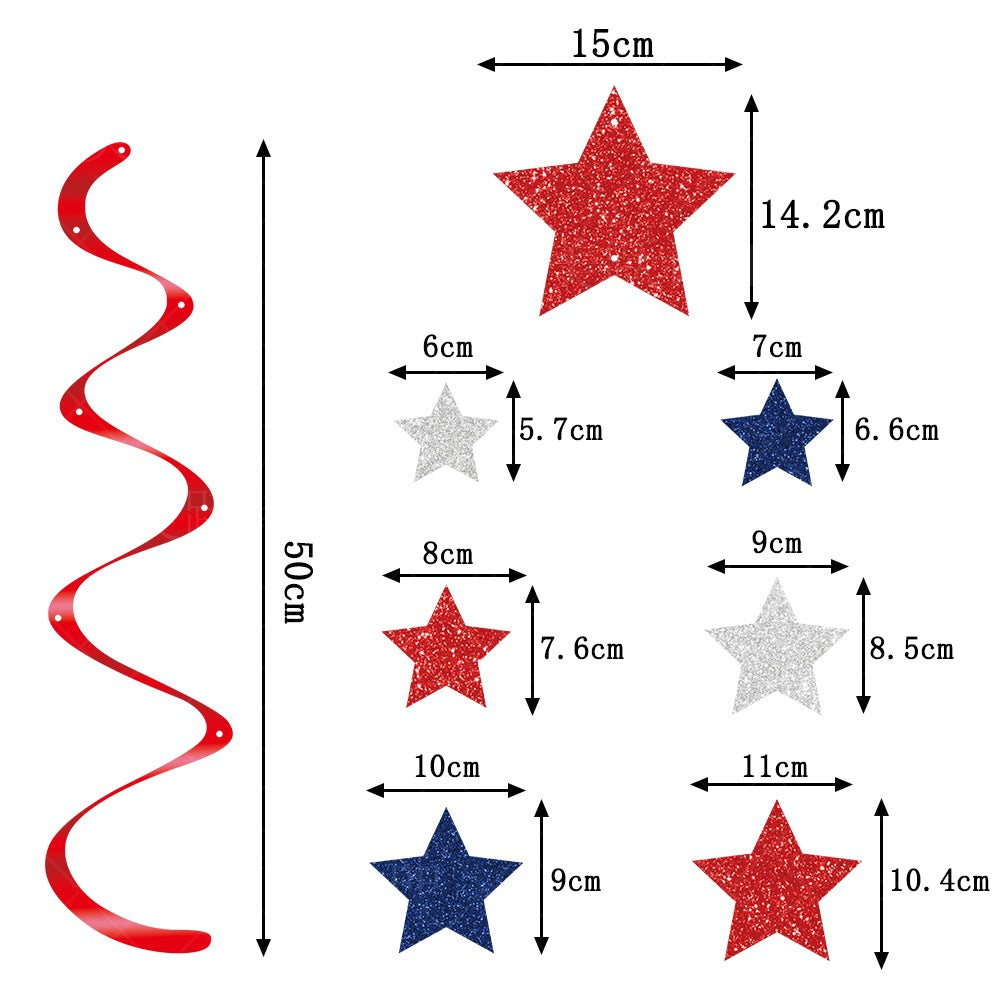 Unisex nan Sternswirl hanging decorations, multi-piece set with glitter surface and hanging ring Bowlift