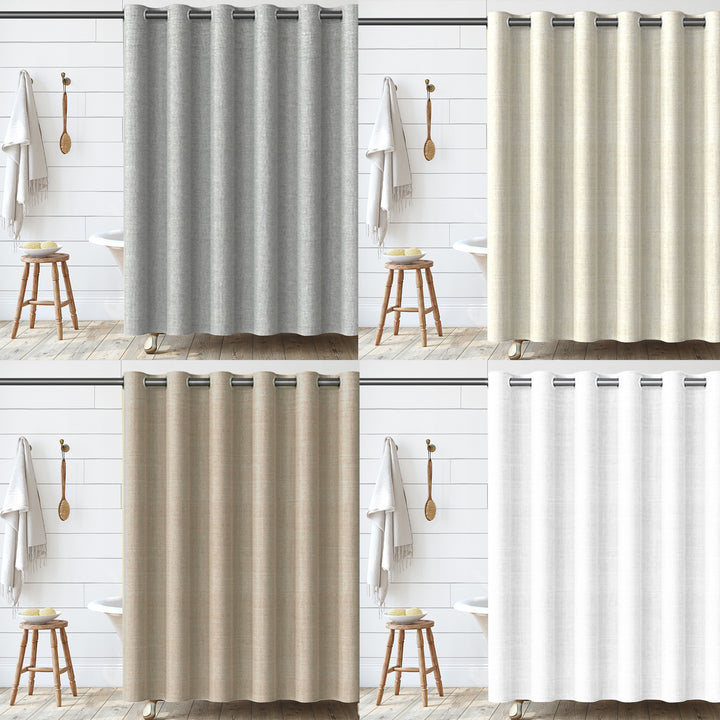 Textured Fabric Shower Curtain Bowlift 1784802089