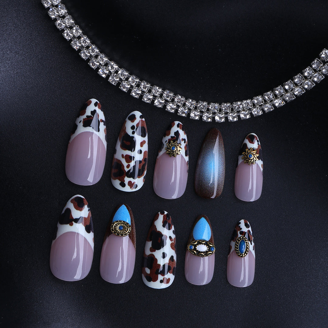Artful Stiletto Fingernails with Unique Accents Bowlift
