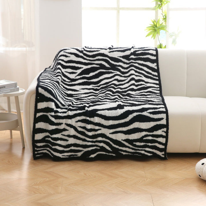 Home Decor Plush Zebra Print Blanket