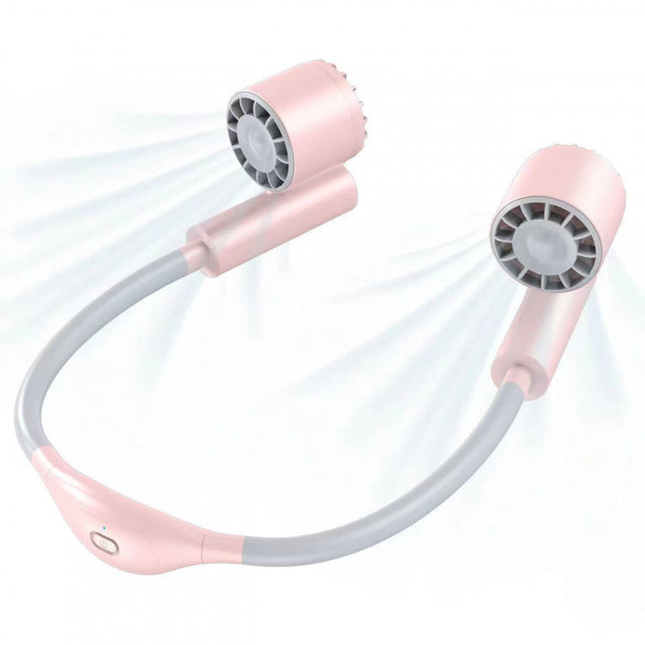 Cooling hands-free bladeless neck fan with adjustable gooseneck and rechargeable battery Bowlift