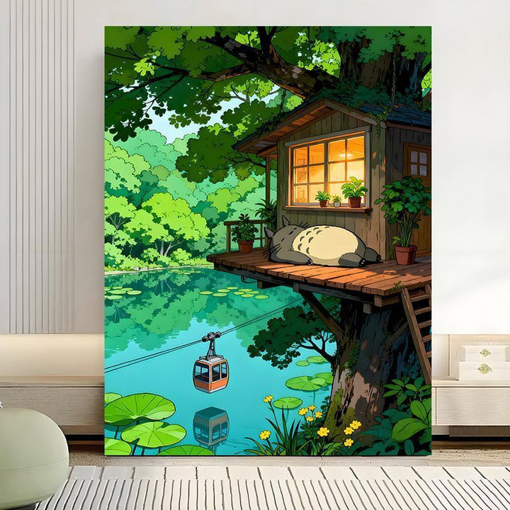Enchanted Forest Scene Canvas Art Print Bowlift