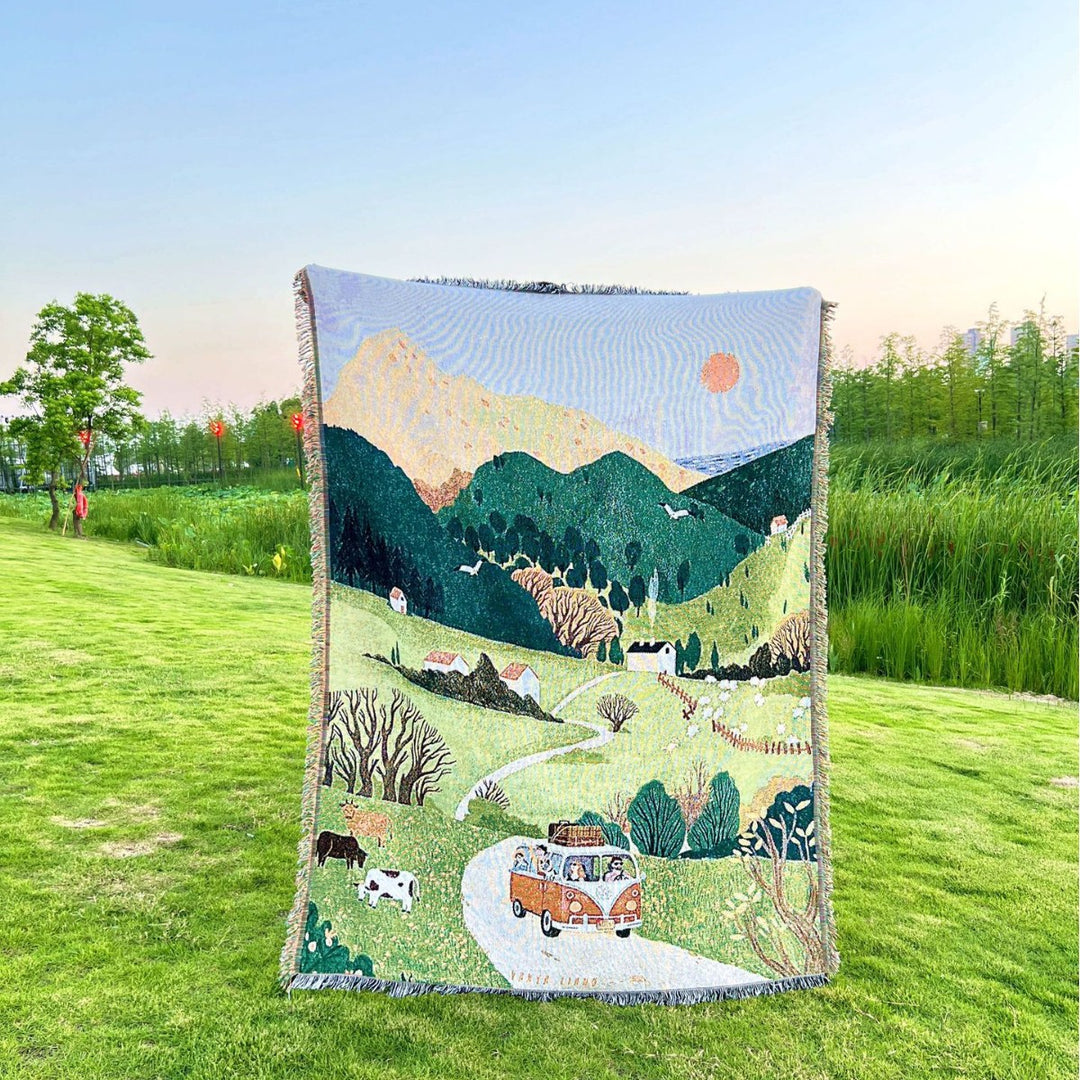 Artistic Scenic Woven Throw Blanket