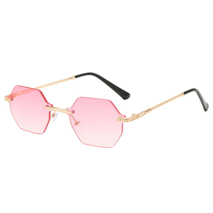 Women's hexagonal designer sunglasses with high-quality metal frame Bowlift
