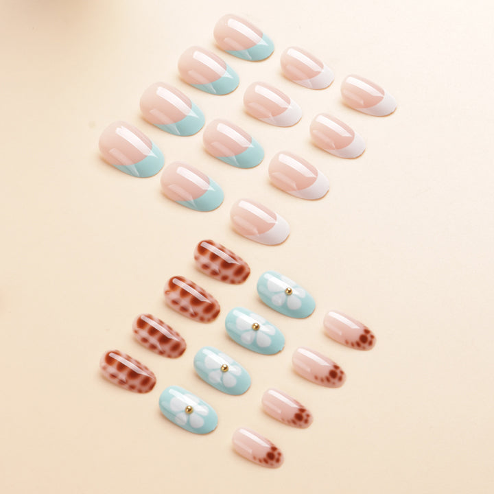 Artistic Floral Acrylic Press-On Nail Set Bowlift