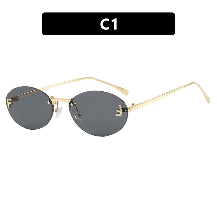 Women's fashionable sunglasses with elegant, round lenses and delicate metal frame Bowlift