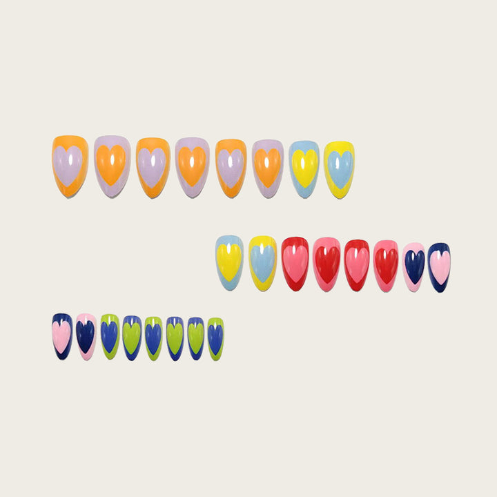 Artificial nails with cheerful heart design Bowlift