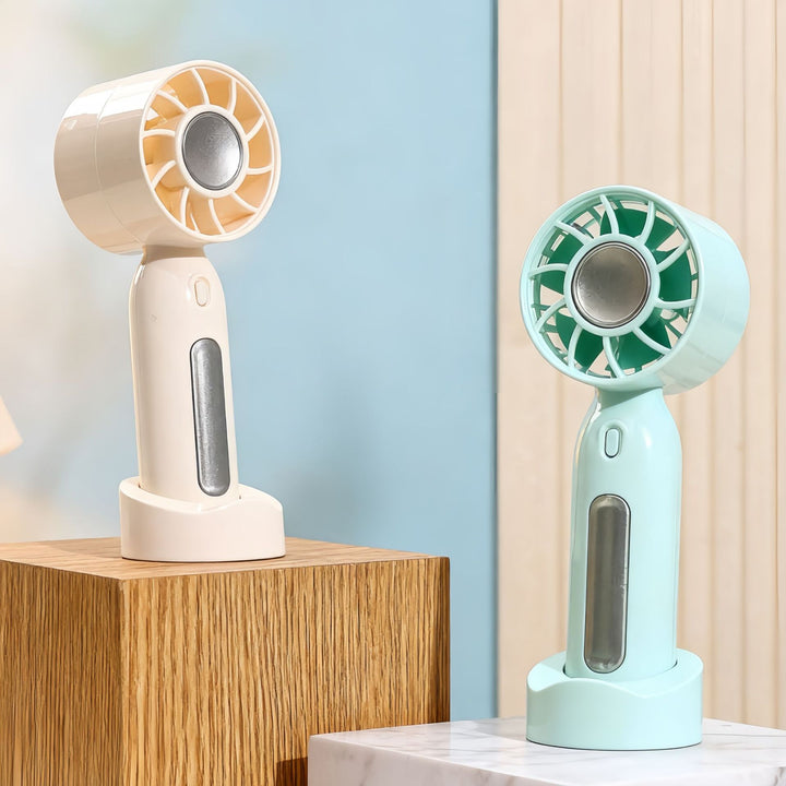 Ladies portable handheld fan with USB charging port and ergonomic design Bowlift