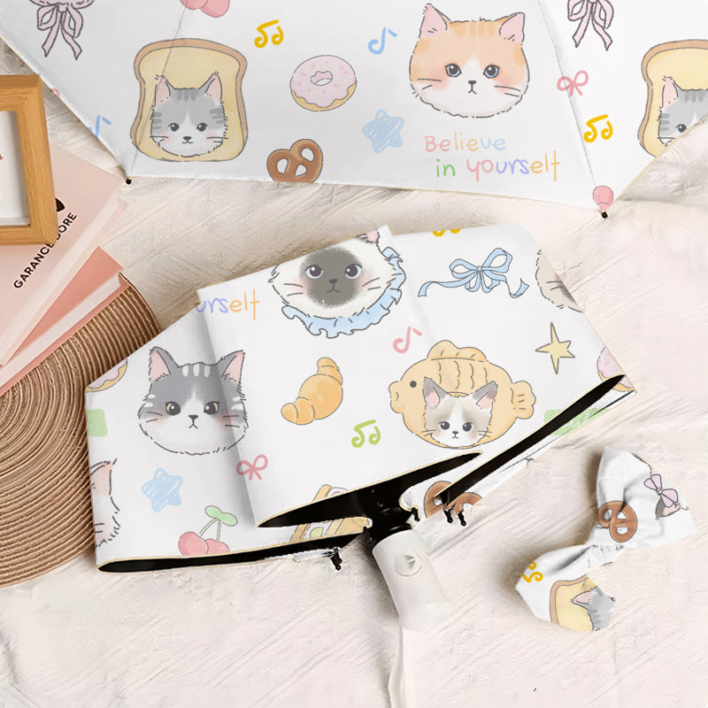 Women's umbrella with cute cat pattern Bowlift