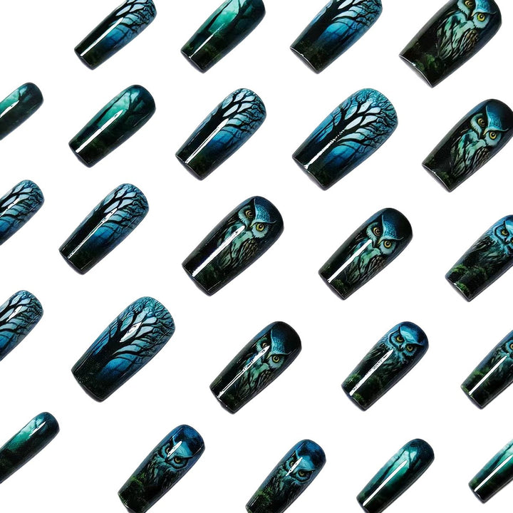 Artistic Forest-Themed Nail Art Bowlift