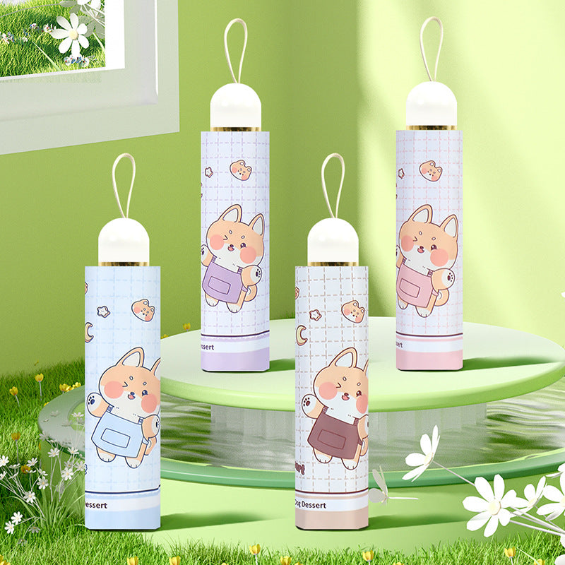 Women's Funny Foldable Umbrella with Cute Animal Design Bowlift