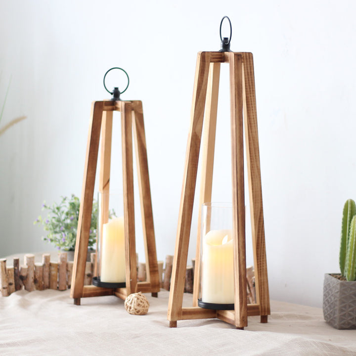 Elegant lantern made of wood and glass Bowlift