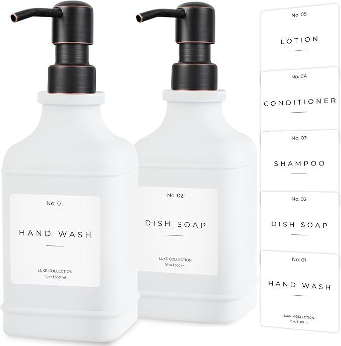 Refillable Luxury Pump Dispenser Set for Hand Wash and Dish Soap Bowlift