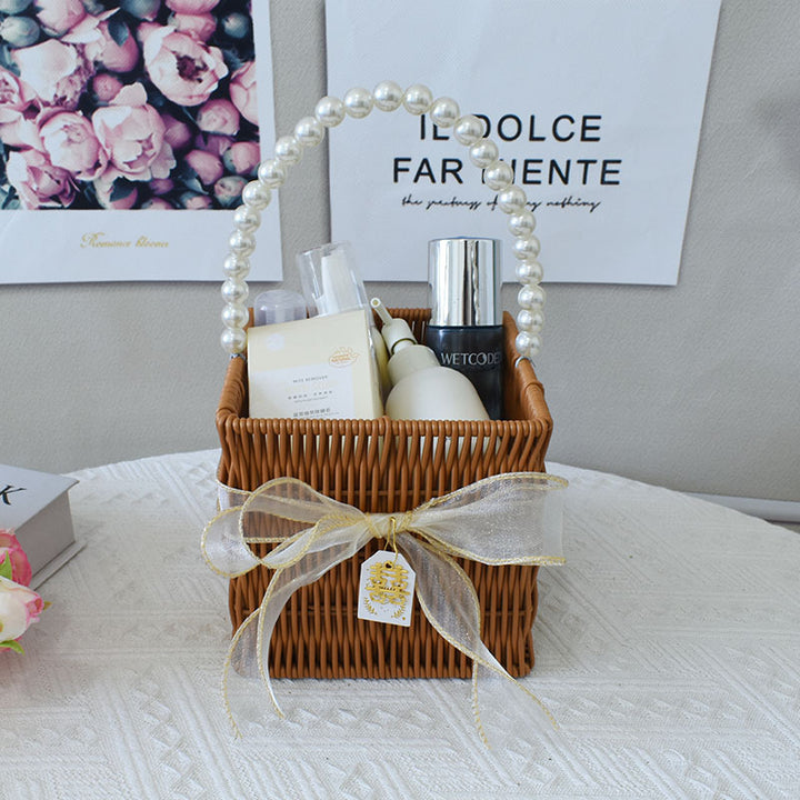 Elegant Handcrafted Rattan Tote Basket Bowlift