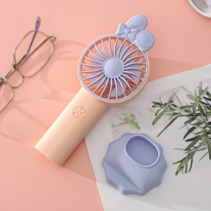 Ladies Portable Hand Fan with Playful Design Bowlift