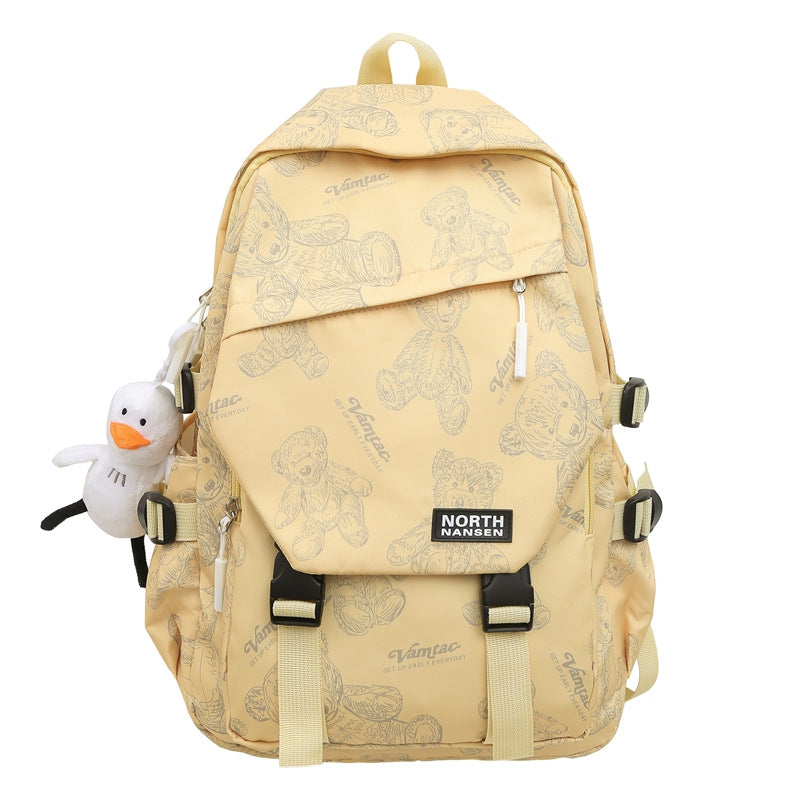 Playful Character Print School Backpack Bowlift