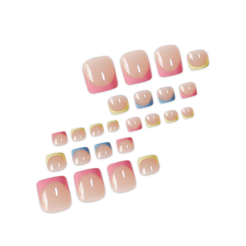 Colorful French Tip Pedicure Bowlift