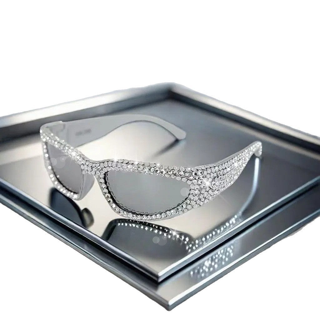 Women's Glittering Sunglasses with Sparkling Crystal Frame Bowlift