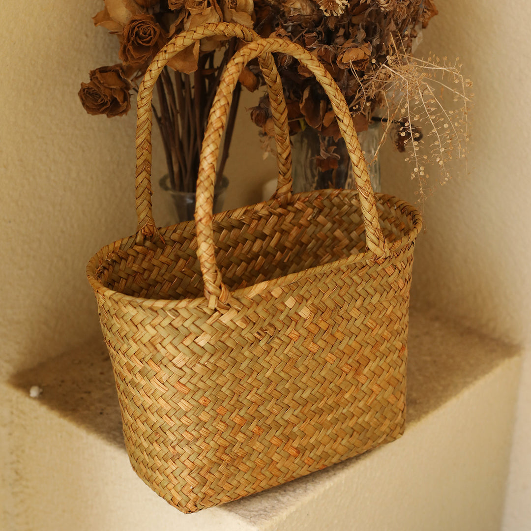 Unisex shopping bag made of braided natural material Bowlift