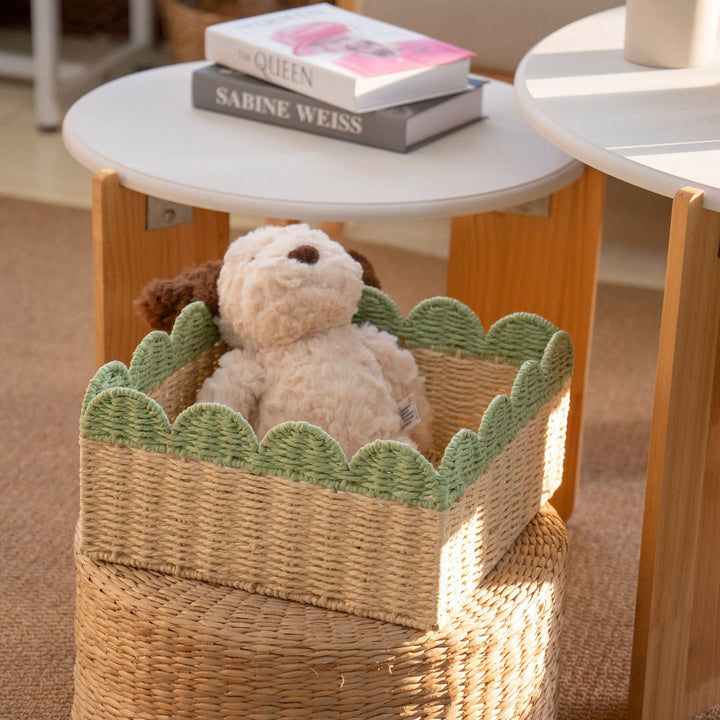 Decorative Scalloped Storage Basket Bowlift