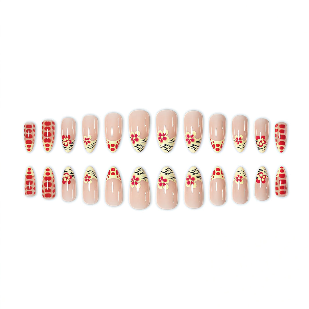 Floral Nail Art Press-On Set Bowlift