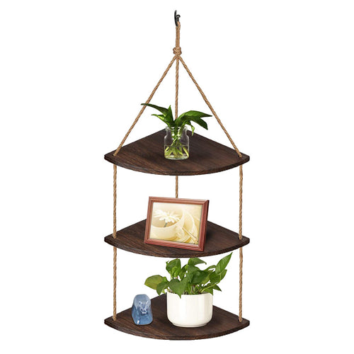 Multi-Tier Hanging Wood Shelf Organizer