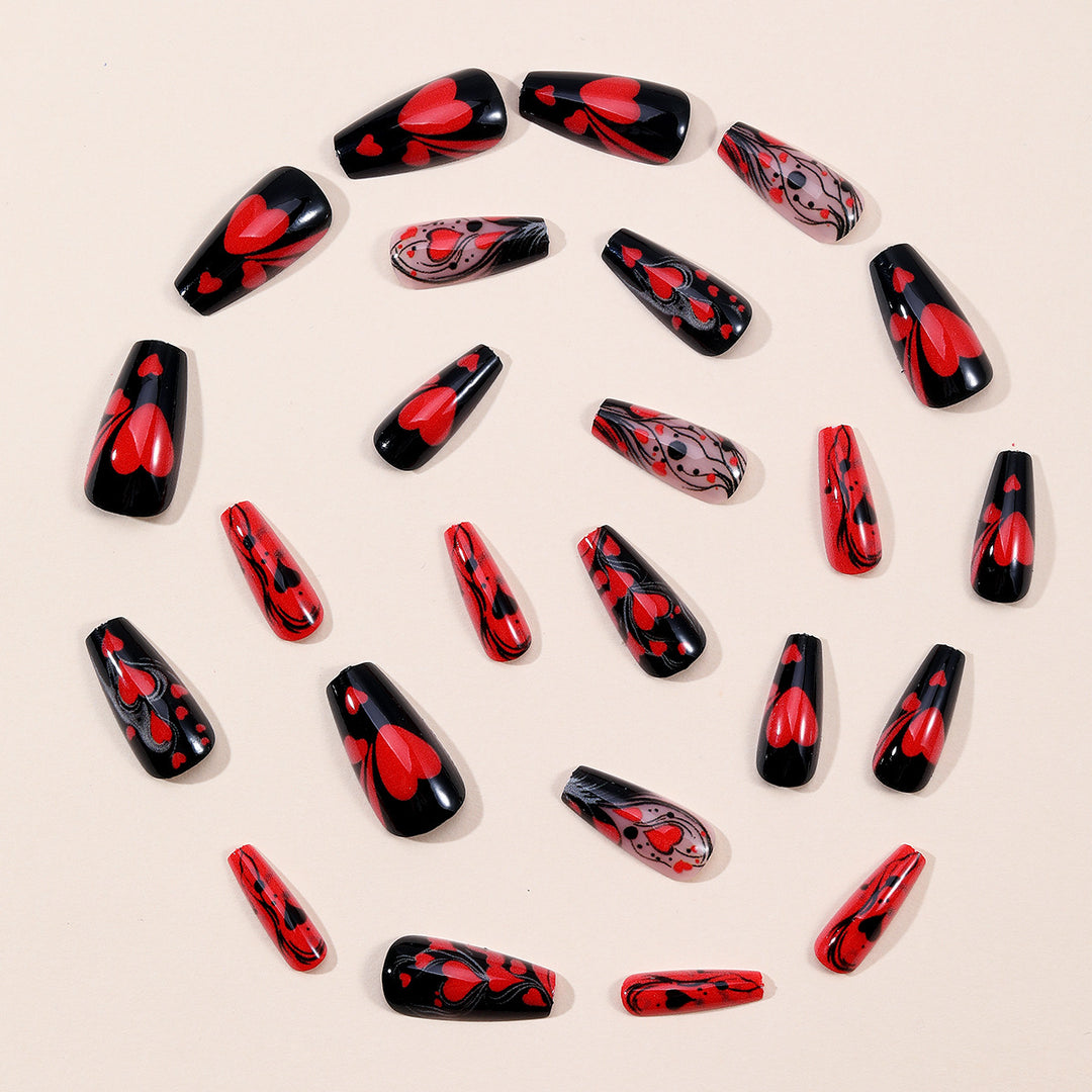 Heart-Patterned 3D Nail Art Extensions Bowlift