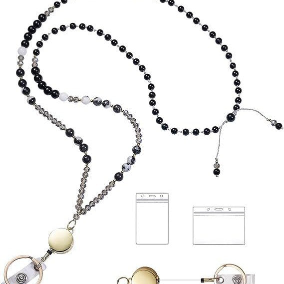 Beaded Eyewear Lanyard with Retractable Clip Bowlift