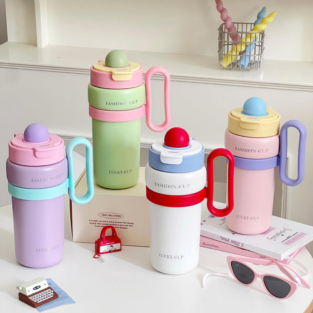 Ladies Multifunctional Insulated Bottle with Unique Lid Bowlift