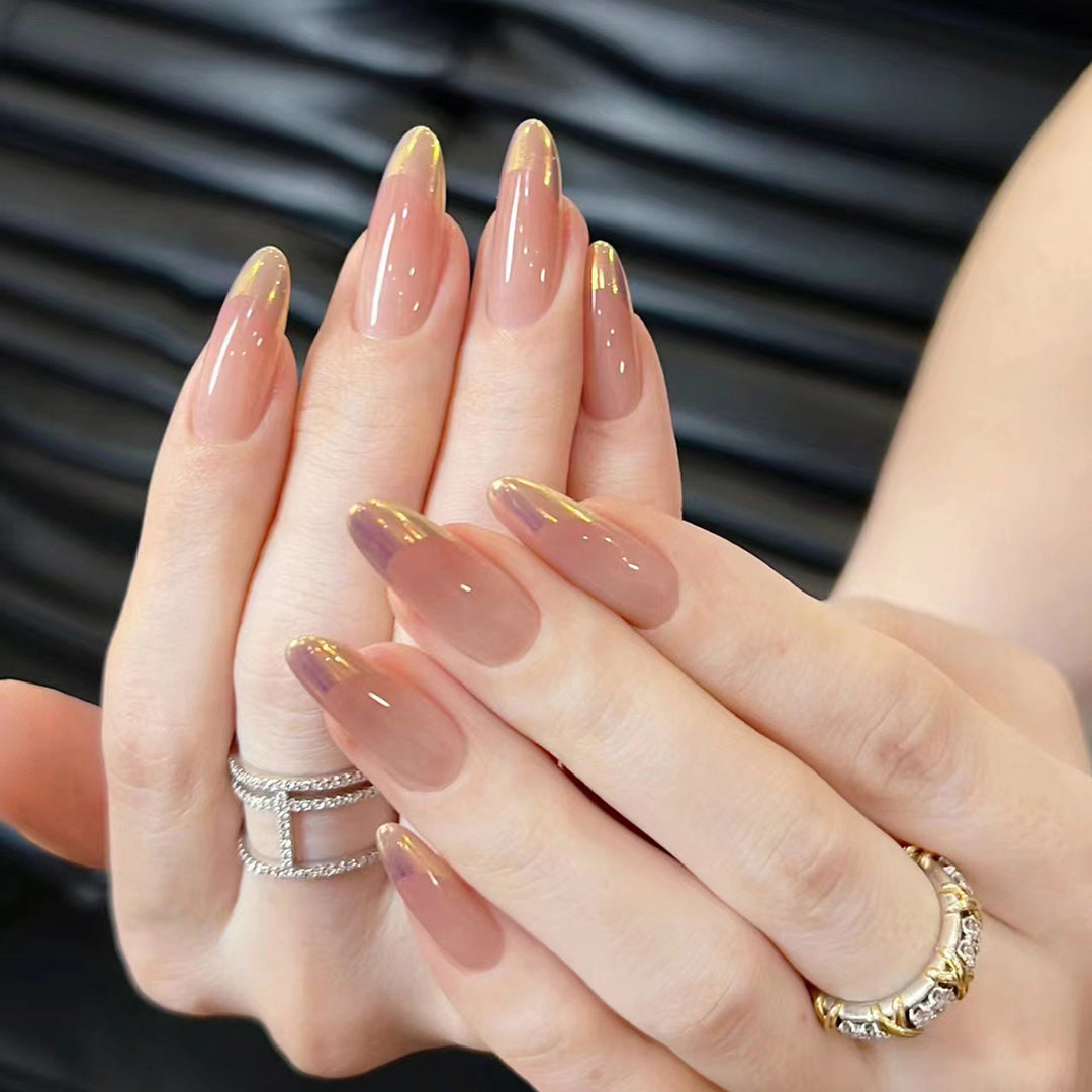 Artificial nail extensions with elegant ombre design Bowlift
