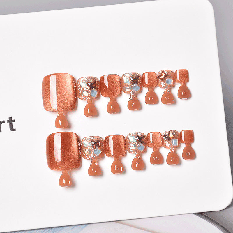 Decorative Press-On Pedicure Nail Set Bowlift