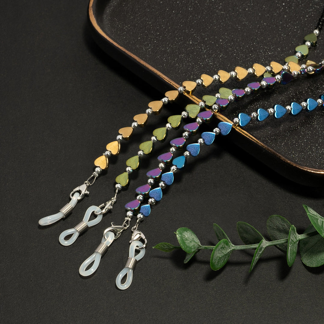 Heart-Shaped Beaded Eyewear Chain Bowlift