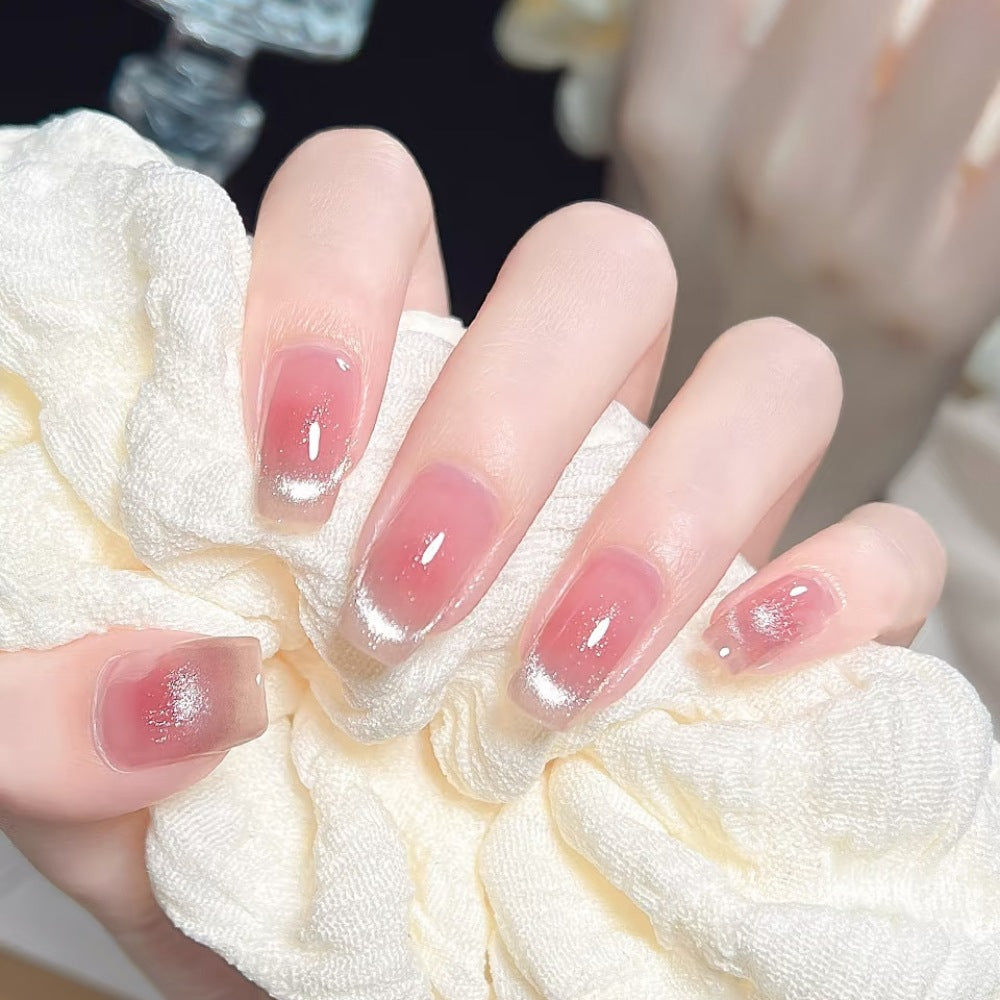 Glittery French Tip Press-On Nails Bowlift