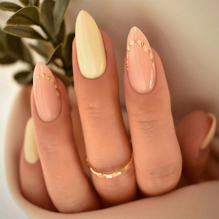 Elegant Natural Finish Press-On Nail Set Bowlift