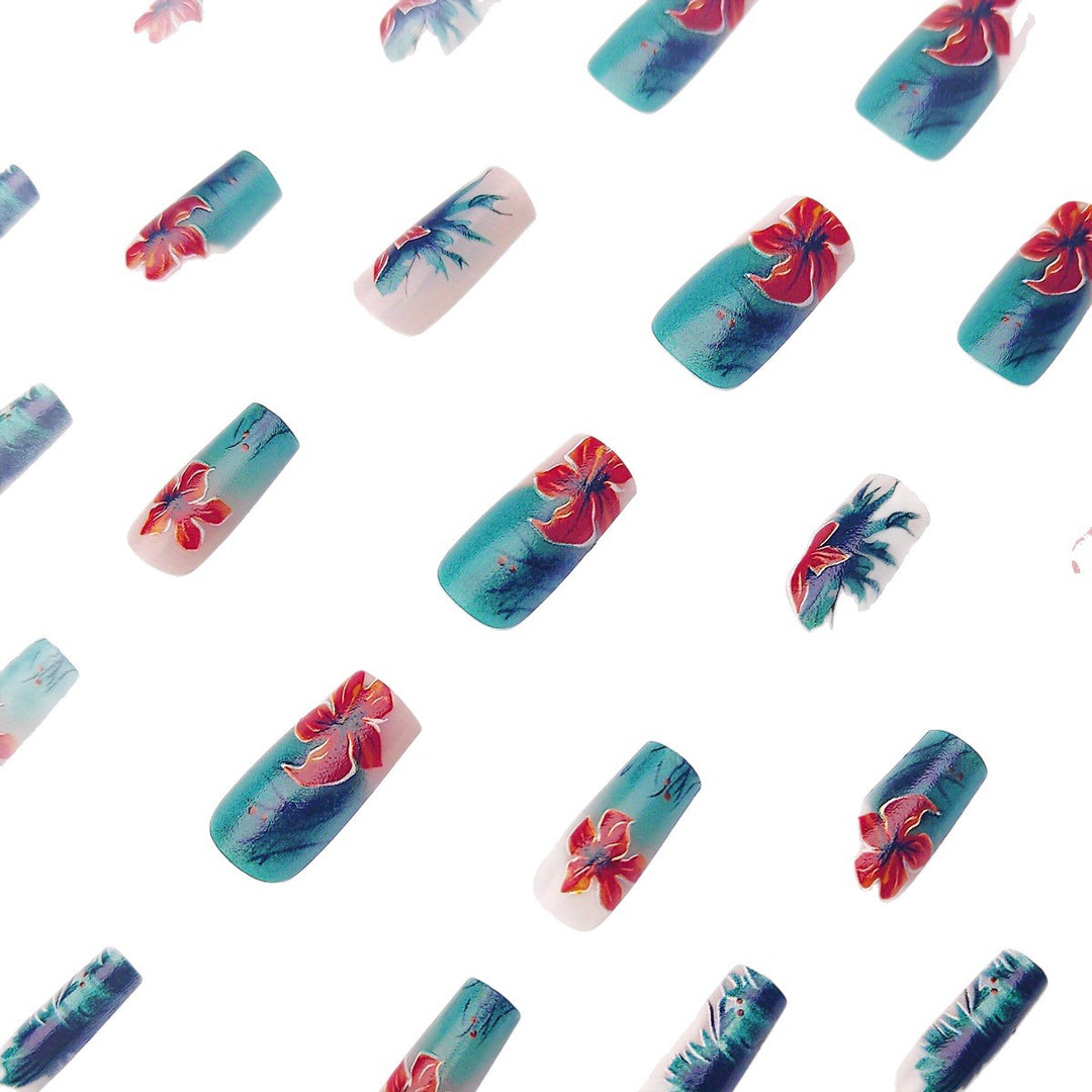 Floral Design Gel Nail Art Bowlift