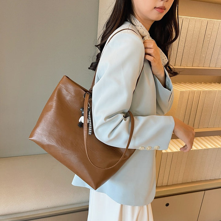 Chic Faux Leather Tote Bag Bowlift