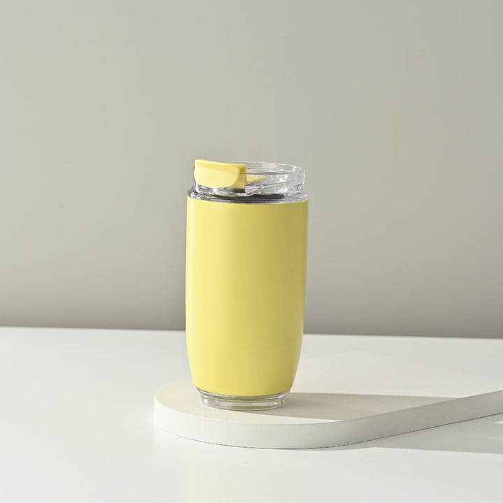 Ladies Insulated Mug with Flip Lid and Non-Slip Silicone Surface Bowlift