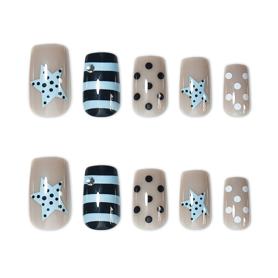 Artistic Press-On Nail Design Bowlift