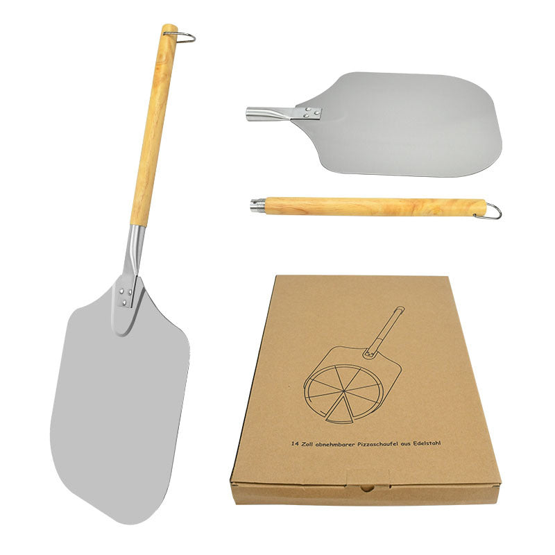 detachable wooden handle stainless steel pizza peel paddle for ovens and grills Bowlift