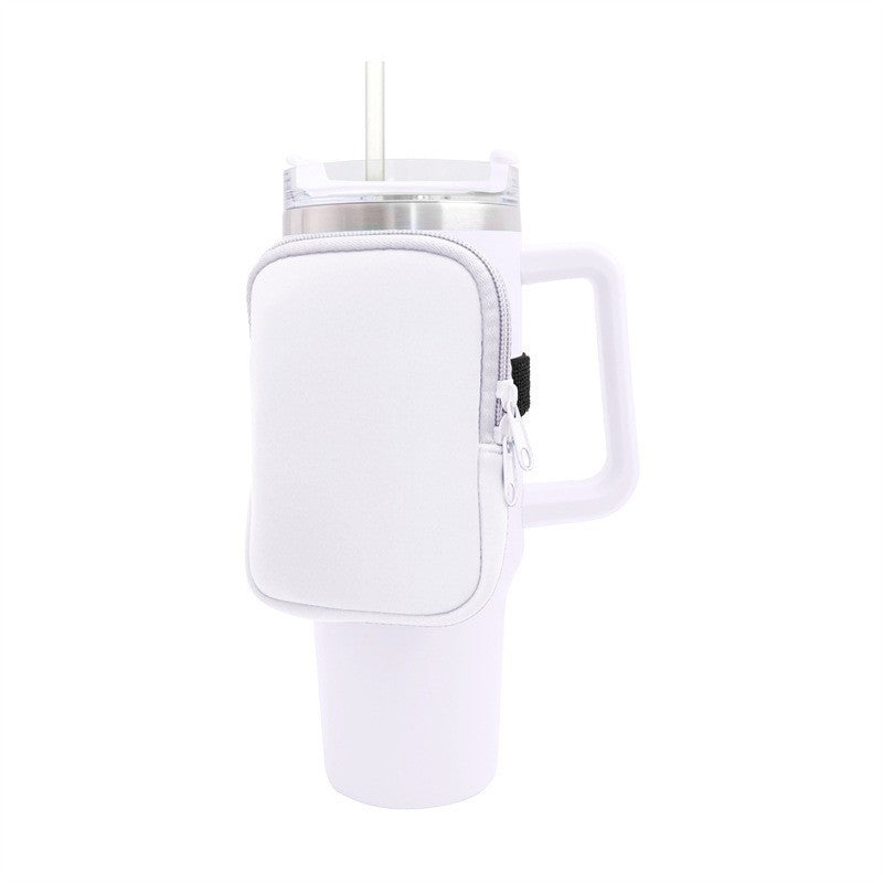 Unisex cup holder with practical pocket Bowlift
