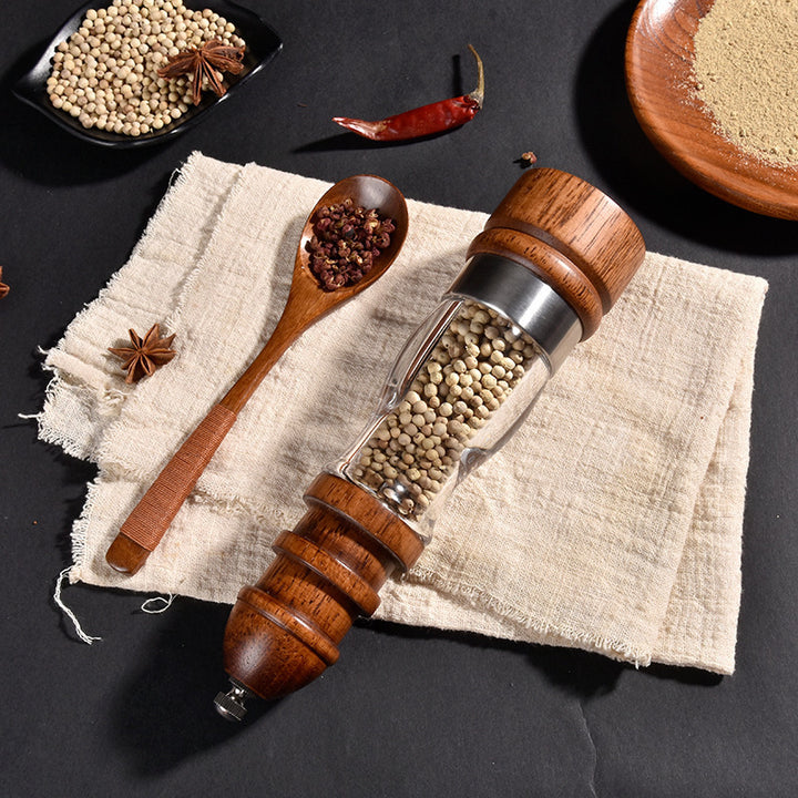 High-quality wood and glass pepper mill Bowlift