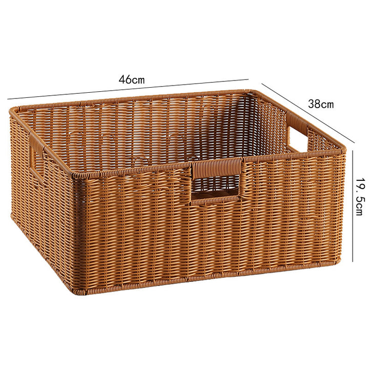 Handwoven Storage Basket with Cutout Handles Bowlift