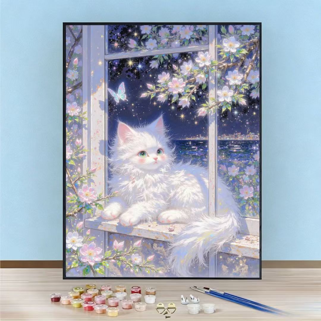 DIY Cat-Themed Paint by Numbers Art Kit Bowlift