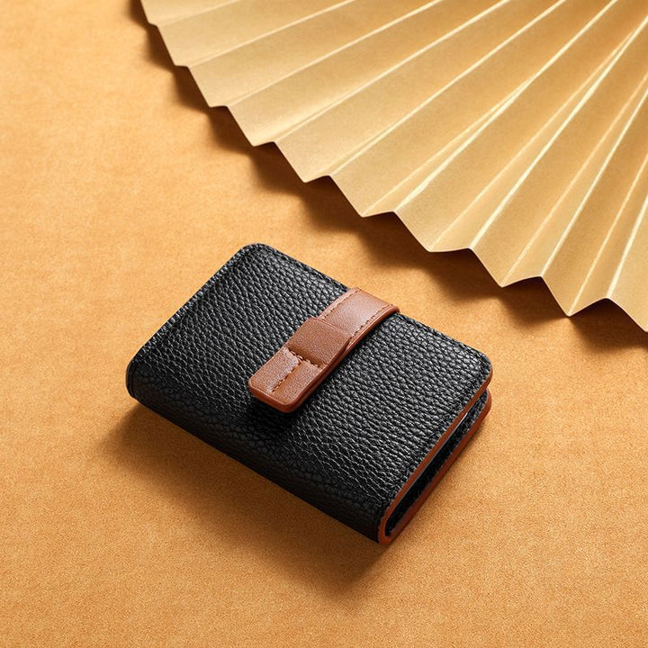 Textured Leather Cardholder Wallet Bowlift