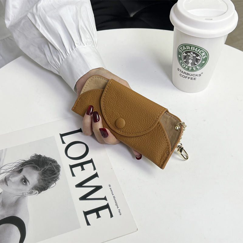 Textured Leather Zip Coin Purse Bowlift
