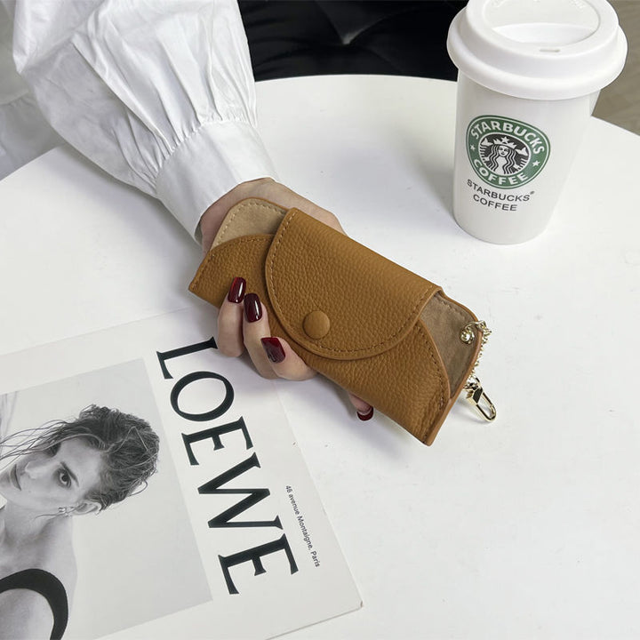 Textured Leather Zip Coin Purse Bowlift
