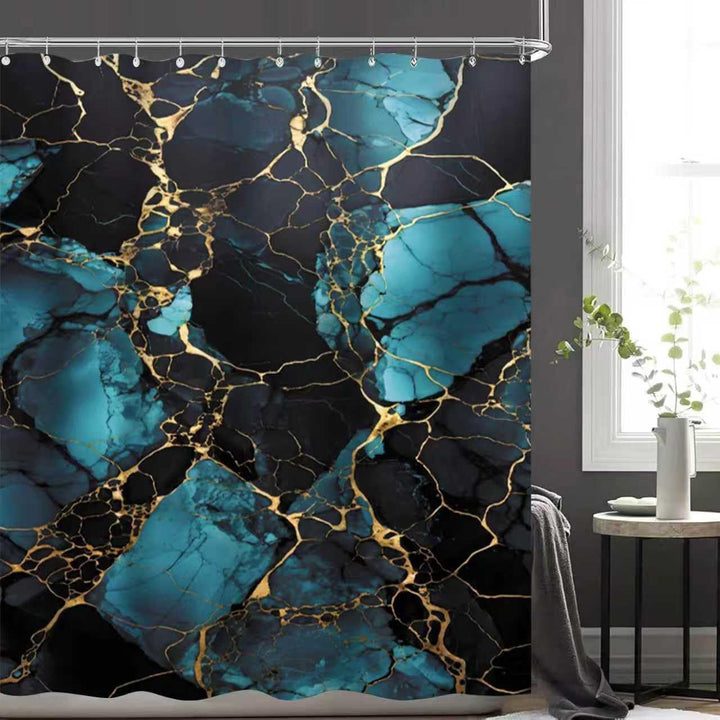 Artistic Marble Texture Shower Curtain Bowlift