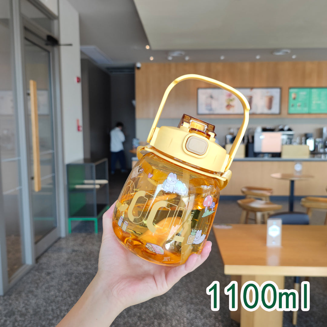 Women colorful and leak-proof water bottle with ergonomic carrying handle Bowlift