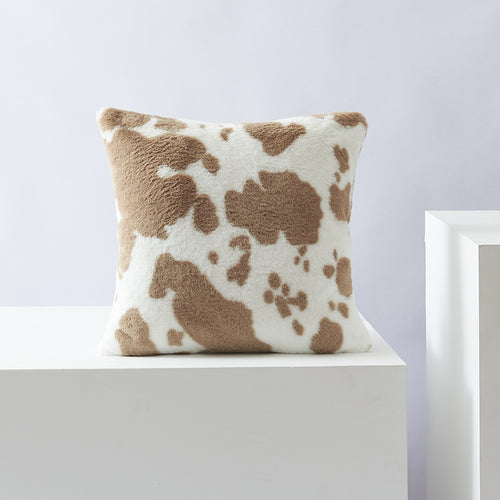 Plush Cow Print Throw Pillow