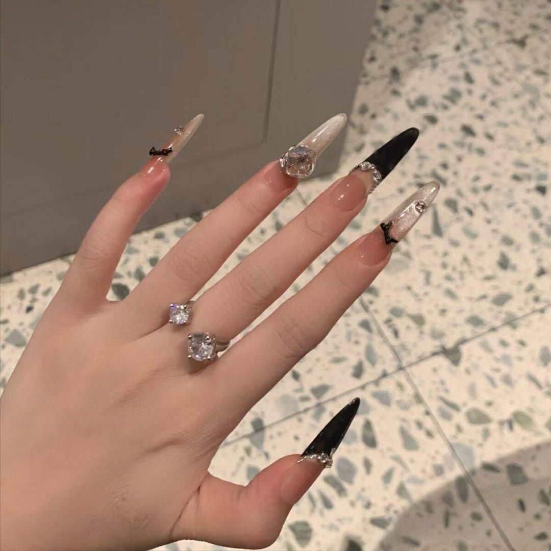 Elegant 3D Embellished Press-On Nail Extensions Bowlift
